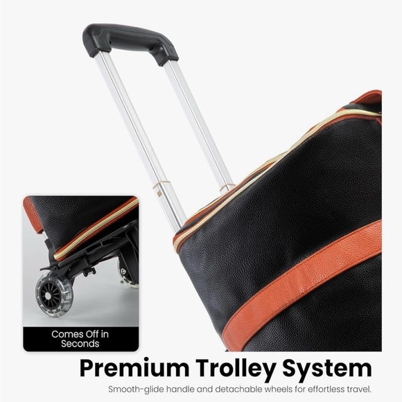 LUHXE Black Convertible Garment Roller Bag w/ Shoe Pouch - 20" Carry-On - Picture 9 of 16